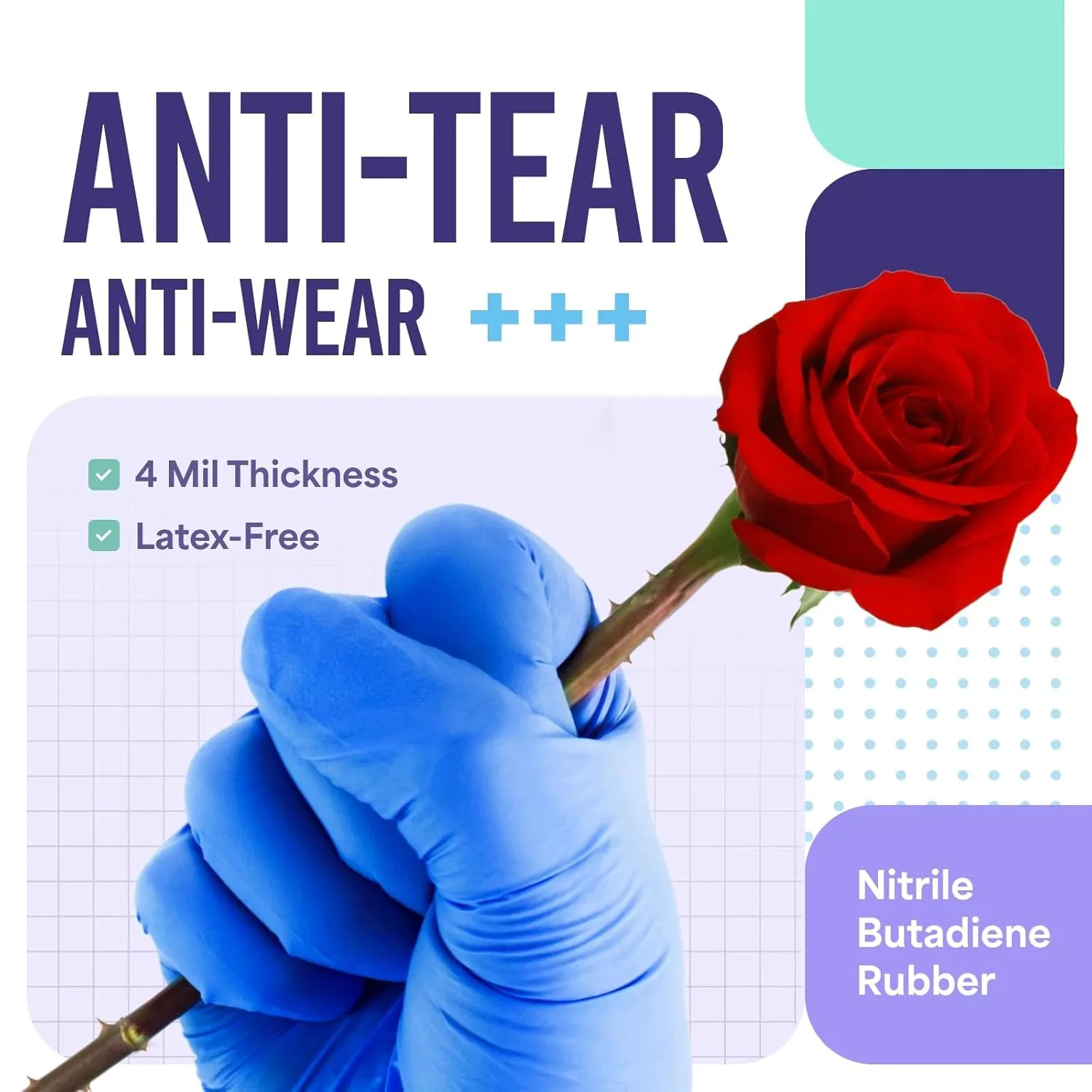 Medtecs Nitrile Gloves Disposable – Available in 200 & 2,000 pcs – Medical Grade, Chemo-Rated, 4 mil, Latex-Free, Powder-Free – Exam Gloves with Textured Fingertips – 200 pcs