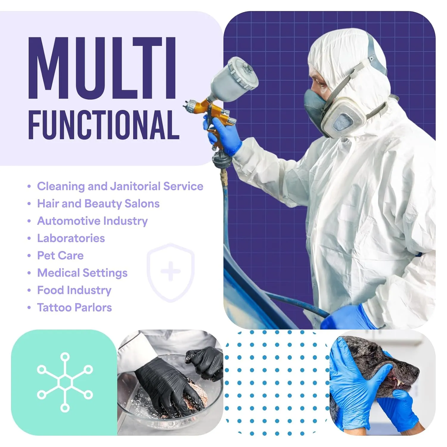 Medtecs Nitrile Gloves Disposable – Available in 200 & 2,000 pcs – Medical Grade, Chemo-Rated, 4 mil, Latex-Free, Powder-Free – Exam Gloves with Textured Fingertips – 200 pcs