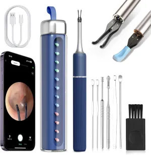 MEKK Smart Ear Wax Removal Kit S5-10MP HD Visual Ear Cleaner with Precision Tweezers, 12 Tools & Travel Case - Wireless Otoscope for iOS/Android​