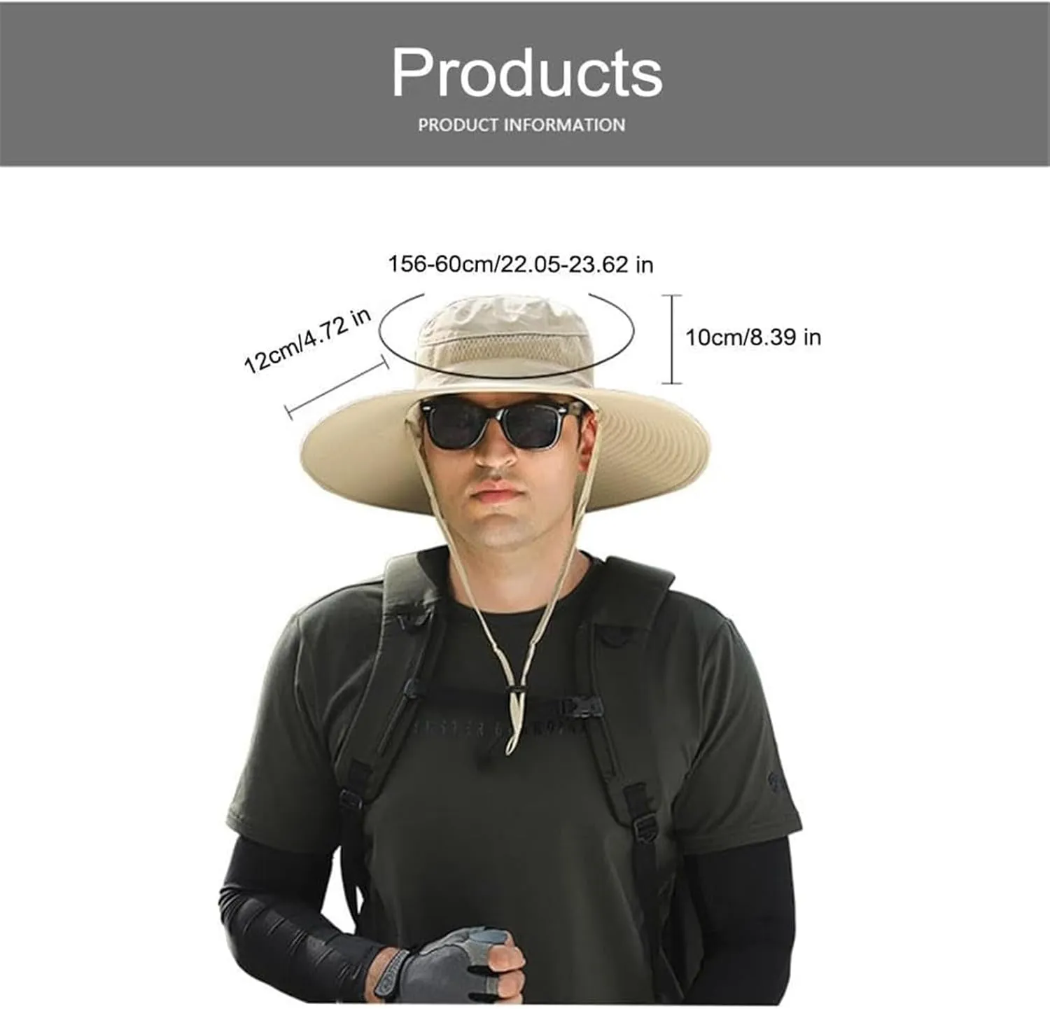 Men Women Wide Brim Sun Hats with 2 Solar Fan Waterproof Breathable Bucket Hat Outdoor Fishing Hat for Hiking Camping