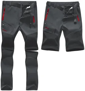 Men's Convertible Hiking Pants Zip Off Lightweight Quick Dry Outdoor Waterproof Tactical Cargo Work Pants Camping