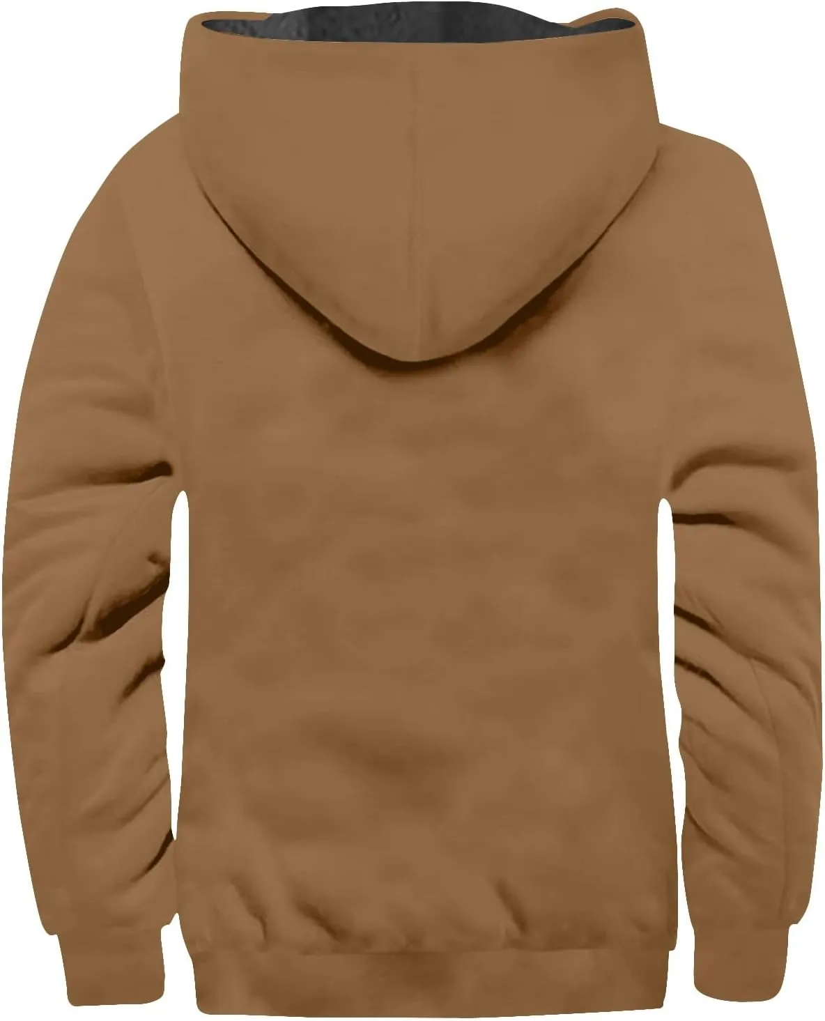 Mens Heavyweight Winter Hoodie Jacket Stylish Zip Up Warm Fleece Sherpa Lined Coats With Pockets, S-8XL
