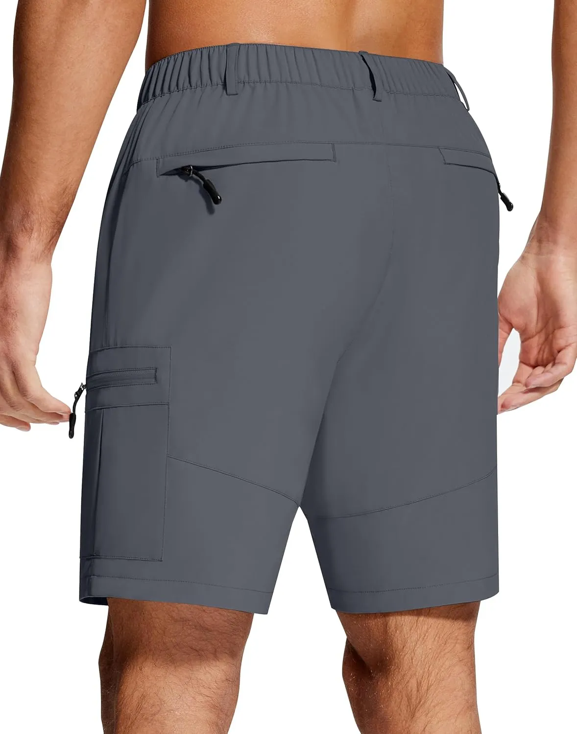 Mens Hiking Cargo Shorts 7" Inseam 6 Zipper Pockets Stretch Quick Dry Lightweight Short for Golf Casual Fishing Work