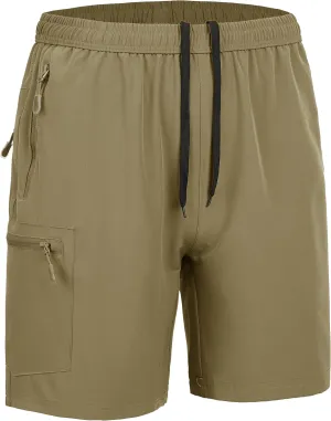 Men's Hiking Cargo Work Shorts Quick Dry Lightweight Fishing Athletic Running Workout Gym Shorts with 4 Pockets