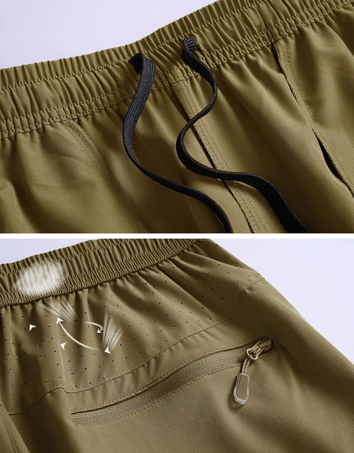 Men's Hiking Cargo Work Shorts Quick Dry Lightweight Fishing Athletic Running Workout Gym Shorts with 4 Pockets