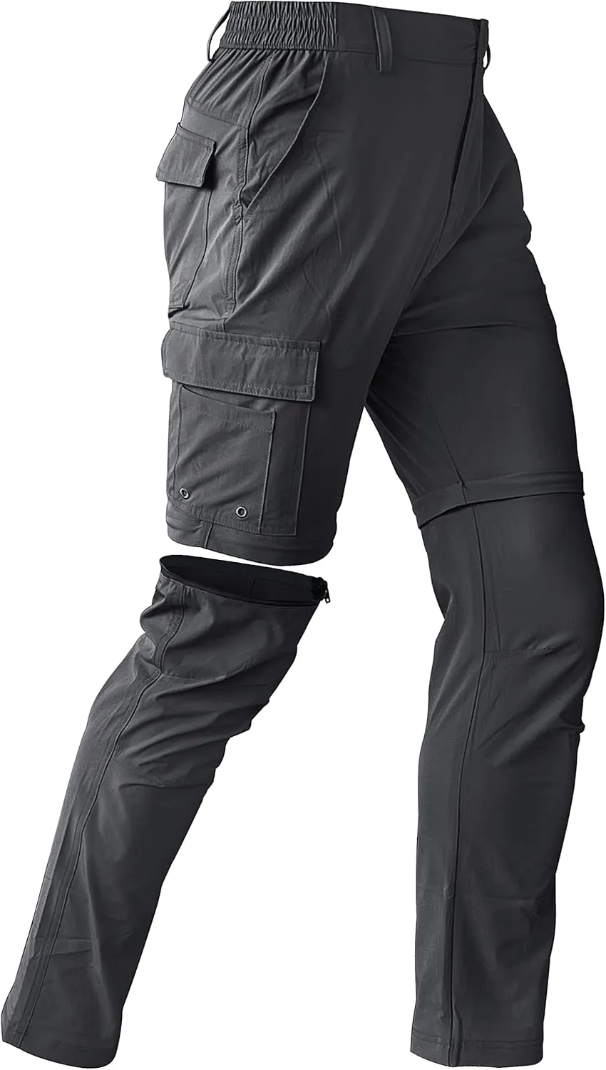 Mens Hiking Convertible Pants Waterproof Lightweight Quick Dry Zip Off Fishing Outdoor Cargo Work Trekking Trousers