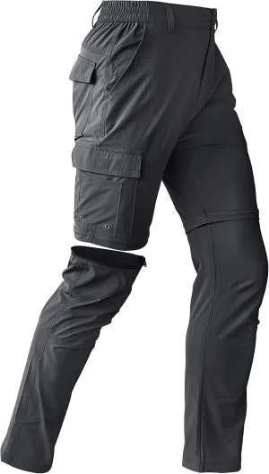 Mens Hiking Convertible Pants Waterproof Lightweight Quick Dry Zip Off Fishing Outdoor Cargo Work Trekking Trousers