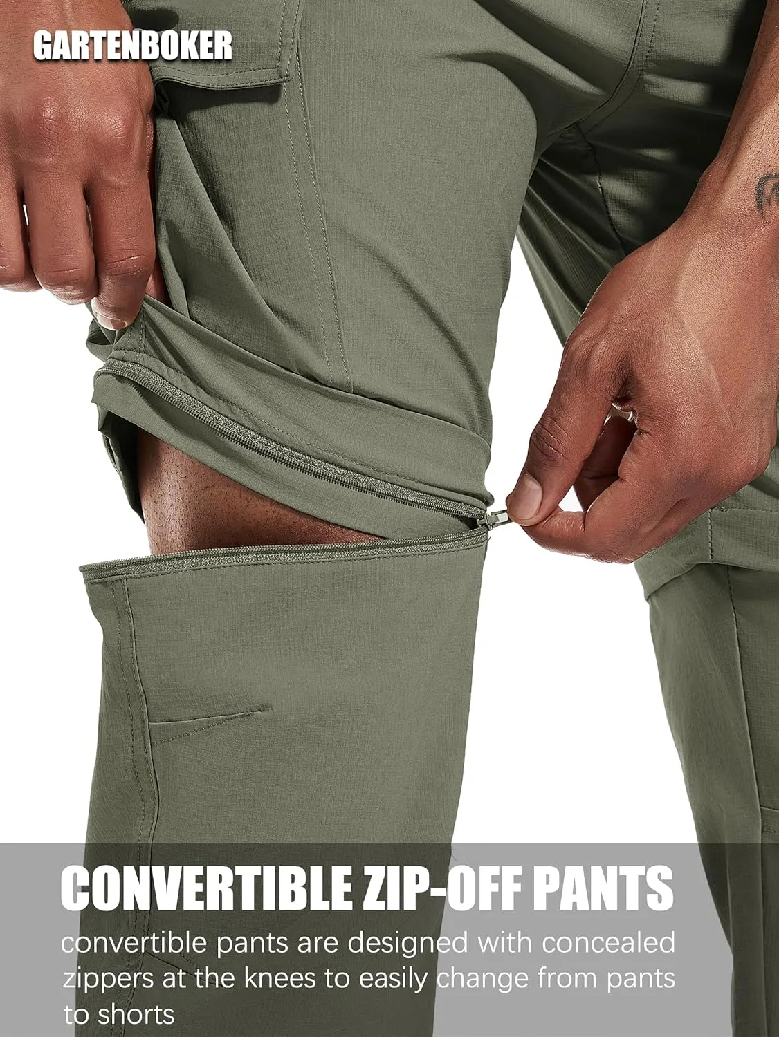 Mens Hiking Convertible Pants Zip Off Quick Dry Lightweight Fishing Safari Travel Camping Outdoor Cargo Pants