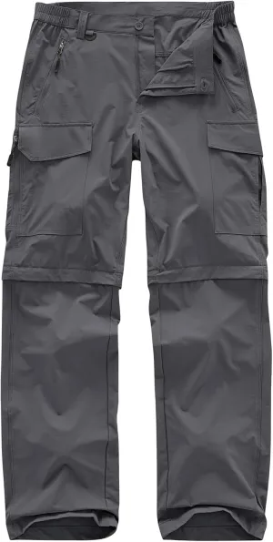 Men's Hiking Convertible Work Pants Cargo Zip Off Lightweight Quick Dry Stretch Pants Summer Fishing Travel Outdoor