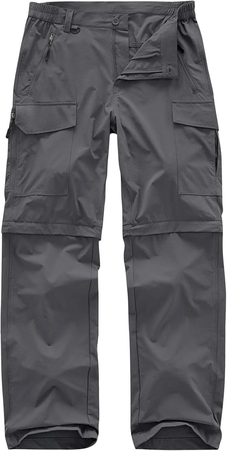 Men's Hiking Convertible Work Pants Cargo Zip Off Lightweight Quick Dry Stretch Pants Summer Fishing Travel Outdoor
