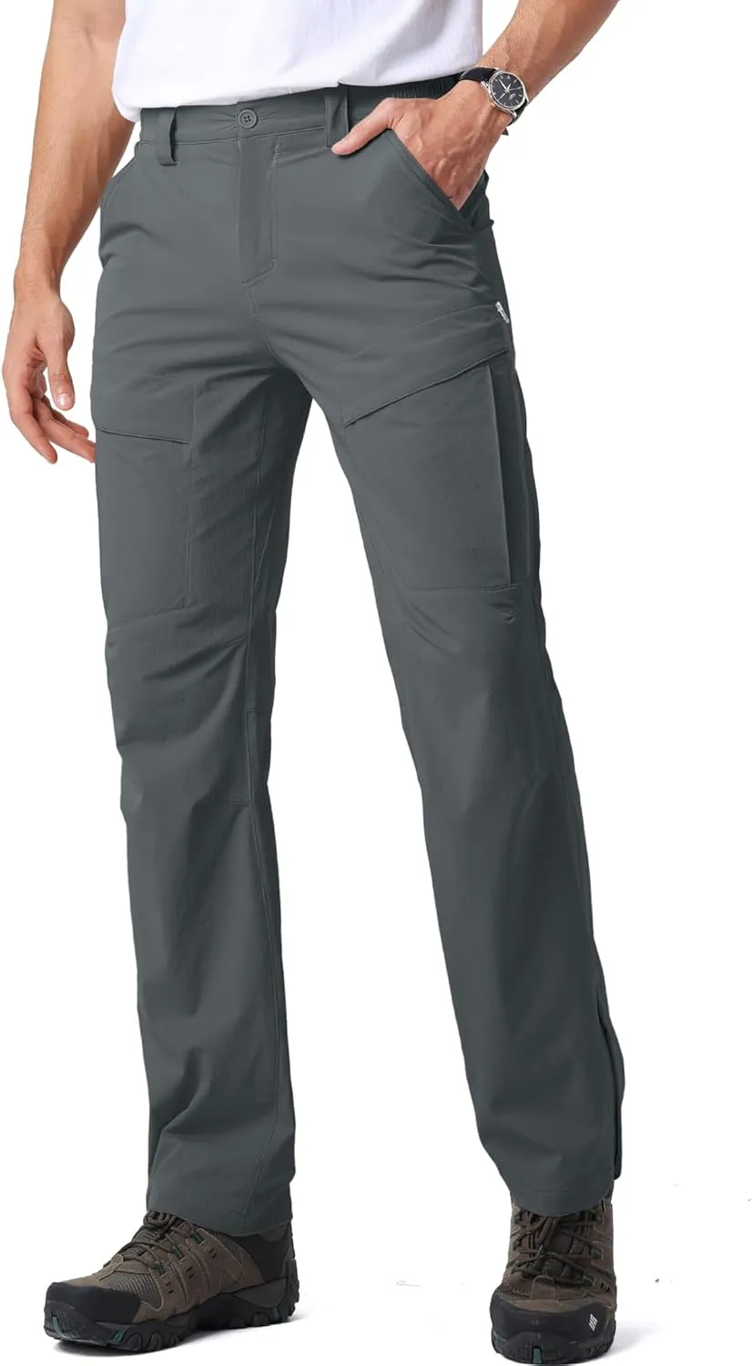 Mens Hiking Pants Quick Cool Dry Tactical Cargo Pants Outdoor Casual Work Waterproof Lightweight for Fishing Safari Camping