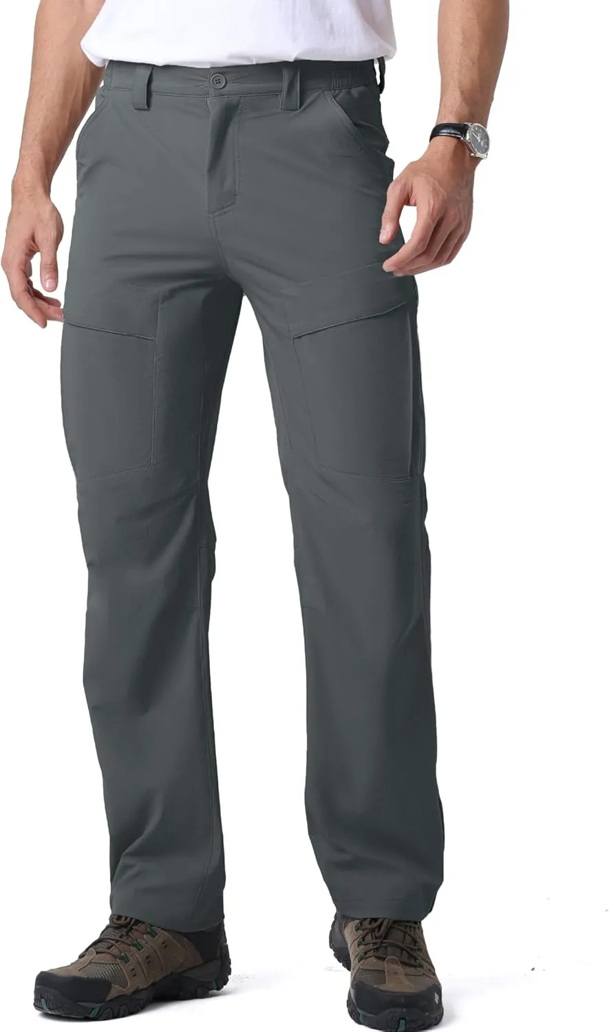 Mens Hiking Pants Quick Cool Dry Tactical Cargo Pants Outdoor Casual Work Waterproof Lightweight for Fishing Safari Camping