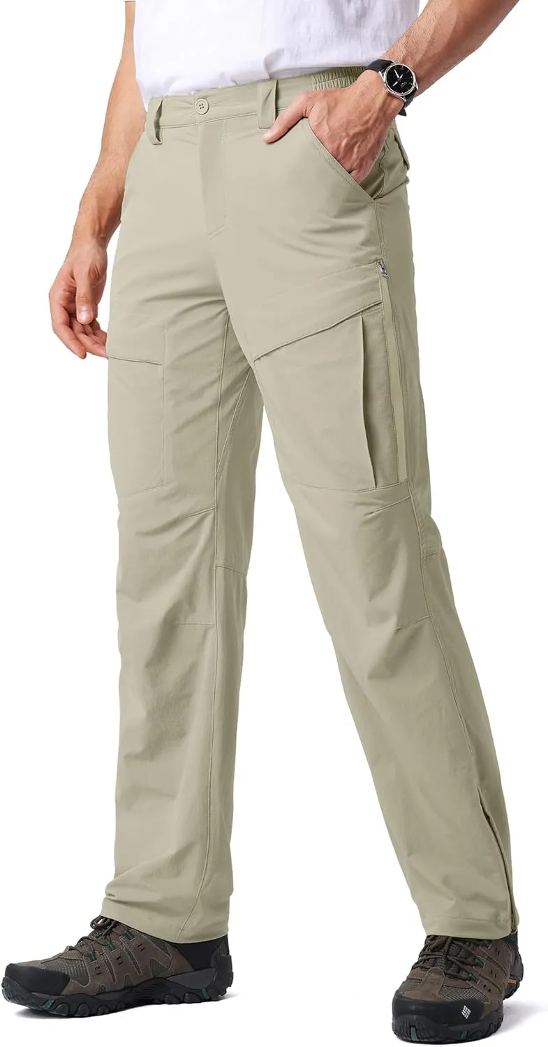 Mens Hiking Pants Quick Cool Dry Tactical Cargo Pants Outdoor Casual Work Waterproof Lightweight for Fishing Safari Camping