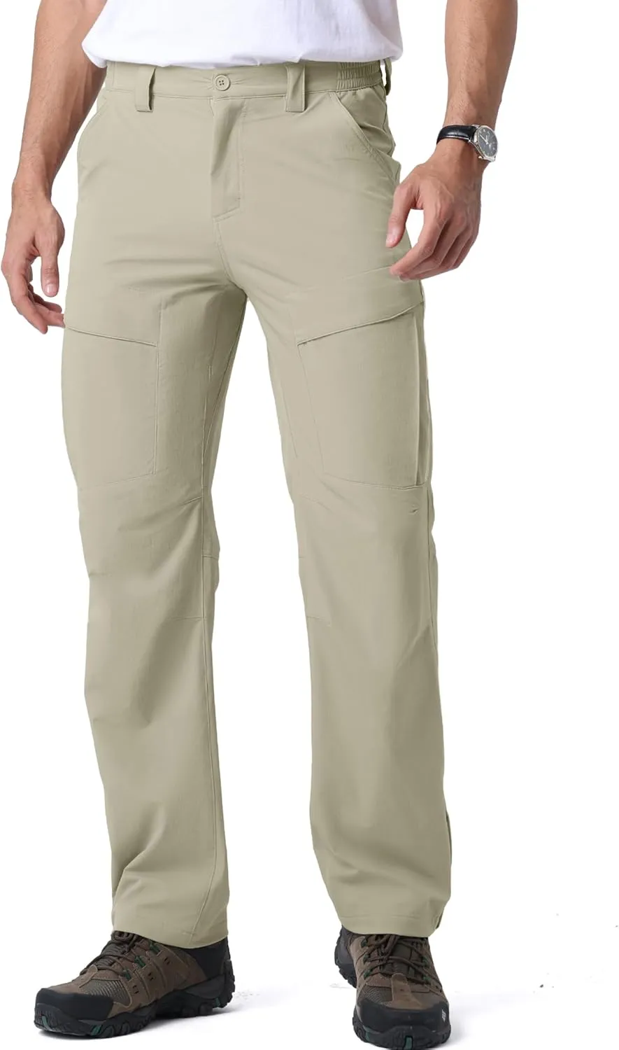Mens Hiking Pants Quick Cool Dry Tactical Cargo Pants Outdoor Casual Work Waterproof Lightweight for Fishing Safari Camping