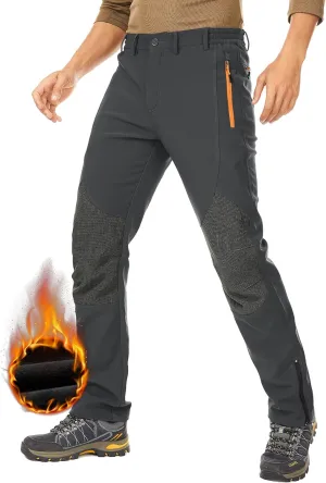 Men's Hiking Tactical Pants Lightweight Snow Ski Outdoor Waterproof Softshell Windproof Winter Fleece Lined Cargo