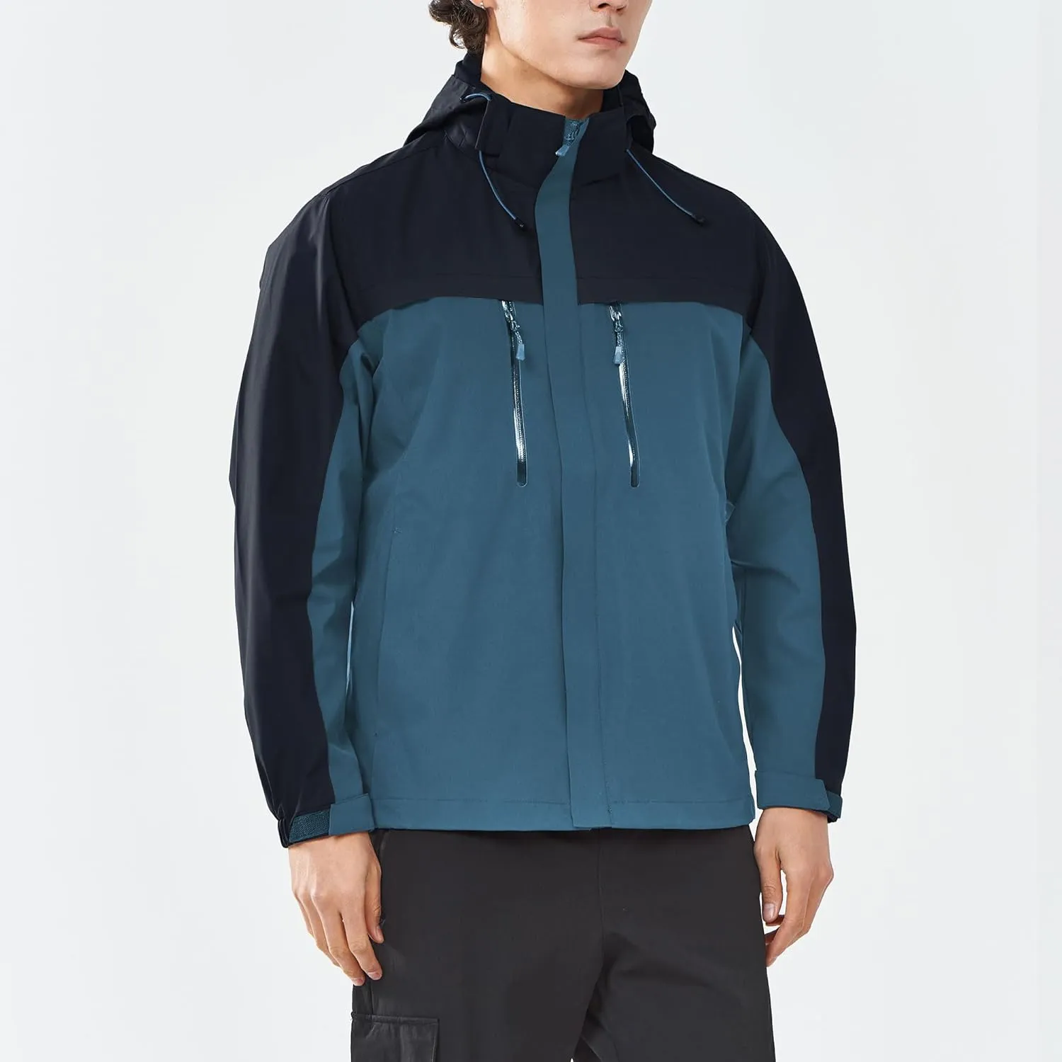 Men's Jacket with Hood Waterproof Windbreaker Lightweight Rainproof Jacket