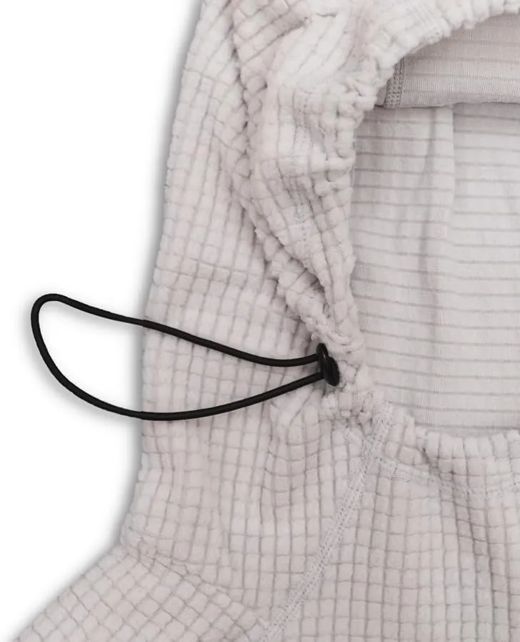 Men's Outdoor Fleece Mid-Layer Grid Hoodie For Hiking Skiing Backpacking