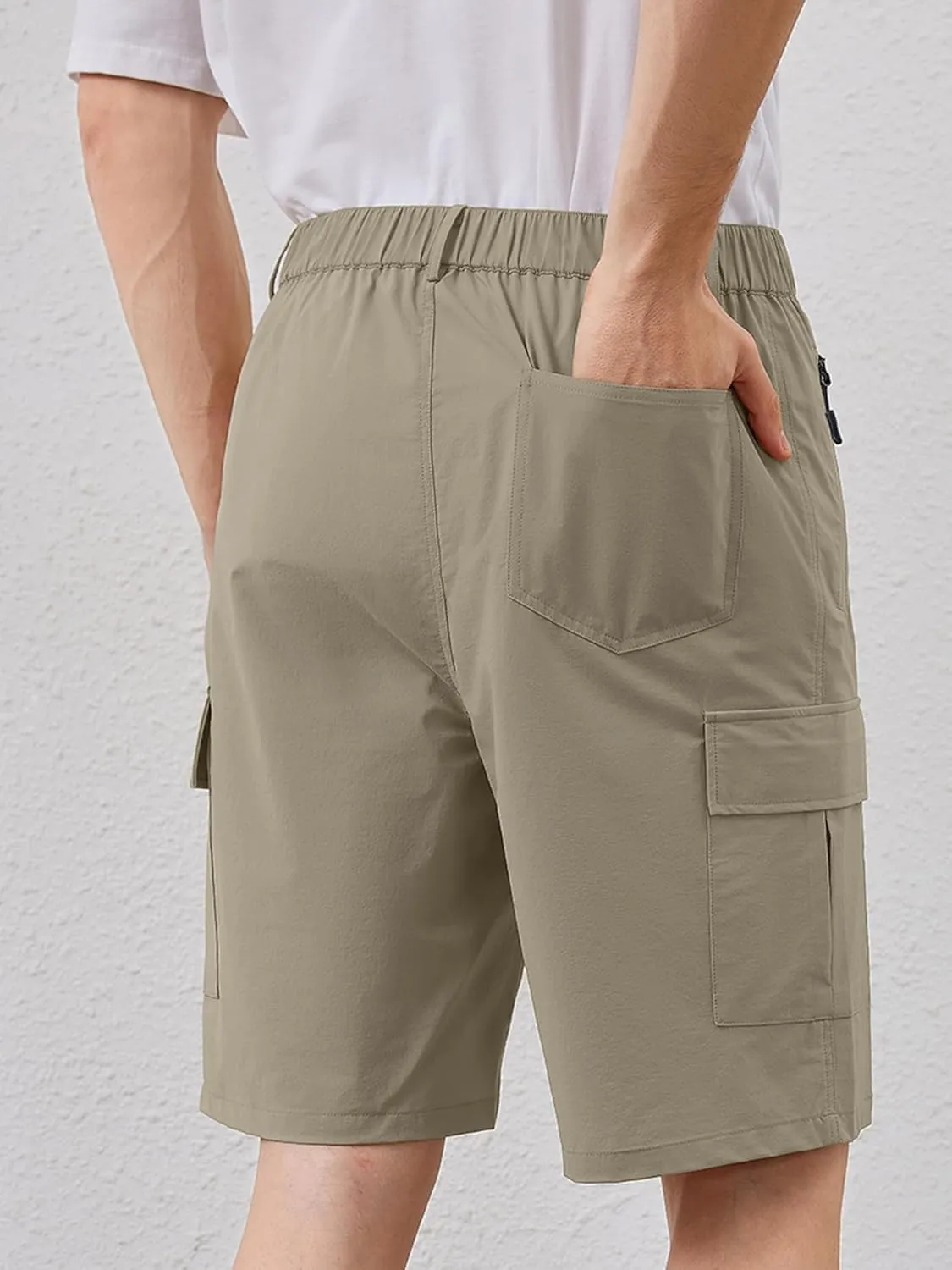 Men's Quick Dry Hiking Cargo Shorts Lightweight UPF 50  Outdoor Climbing Work Shorts with Zipper Pockets S-2XL