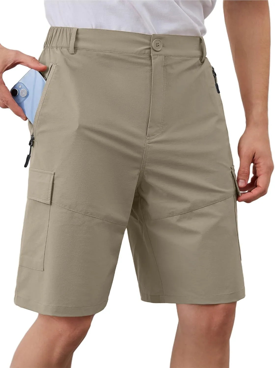 Men's Quick Dry Hiking Cargo Shorts Lightweight UPF 50  Outdoor Climbing Work Shorts with Zipper Pockets S-2XL