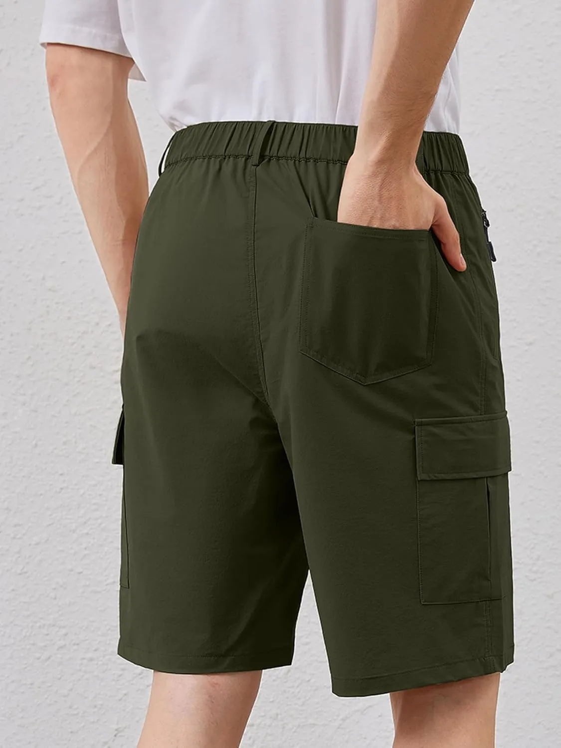 Men's Quick Dry Hiking Cargo Shorts Lightweight UPF 50  Outdoor Climbing Work Shorts with Zipper Pockets S-2XL