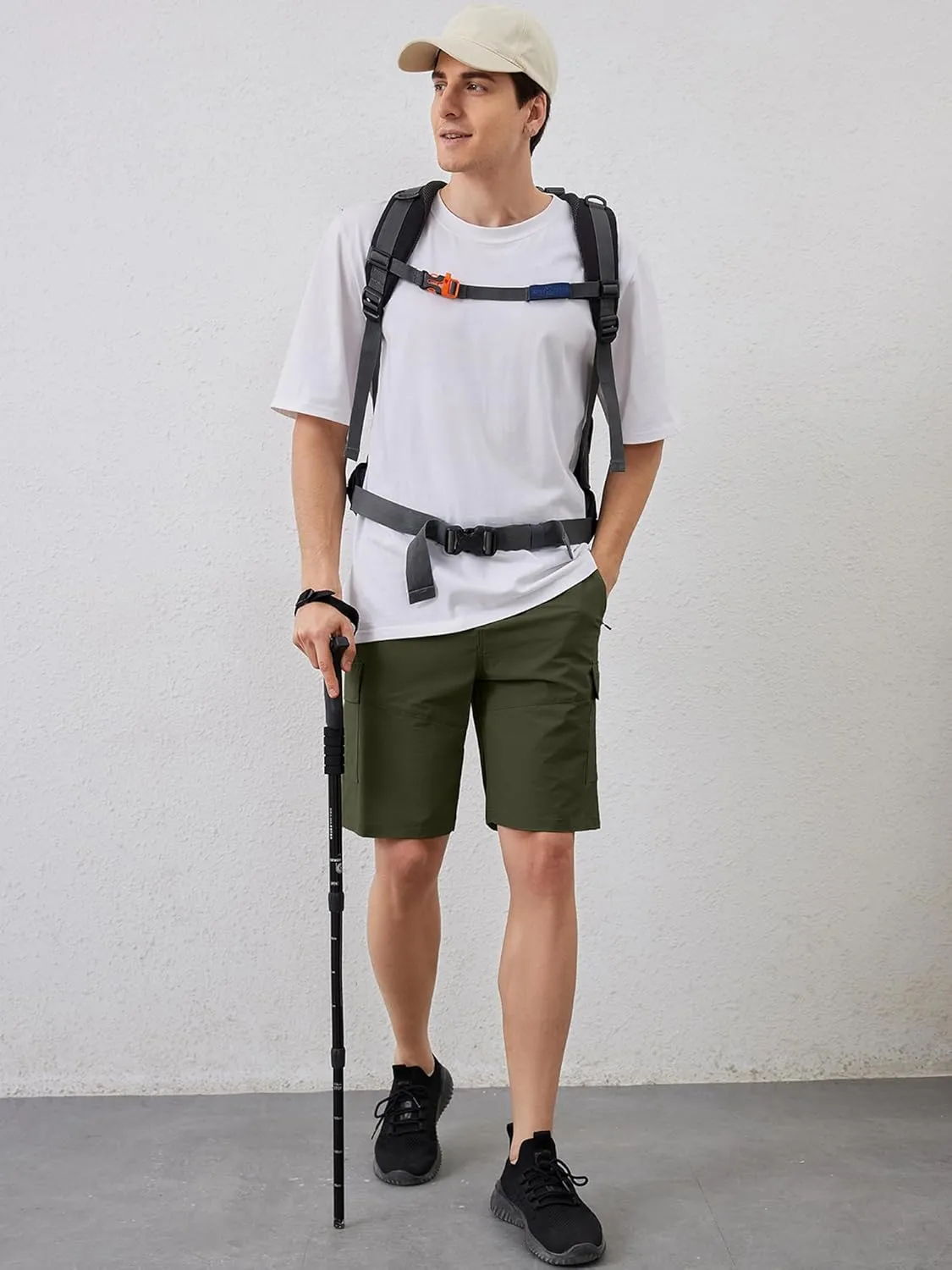 Men's Quick Dry Hiking Cargo Shorts Lightweight UPF 50  Outdoor Climbing Work Shorts with Zipper Pockets S-2XL