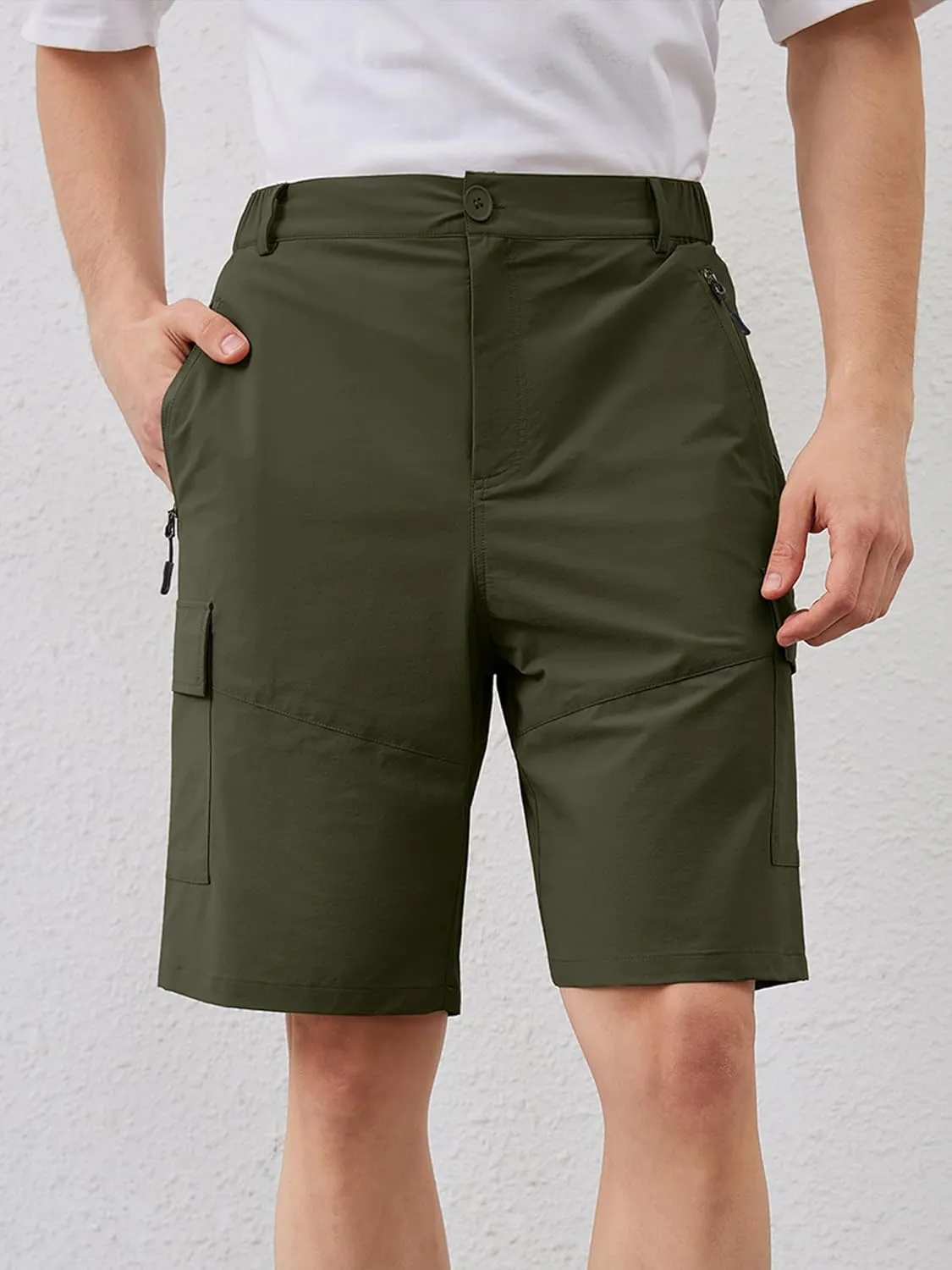 Men's Quick Dry Hiking Cargo Shorts Lightweight UPF 50  Outdoor Climbing Work Shorts with Zipper Pockets S-2XL