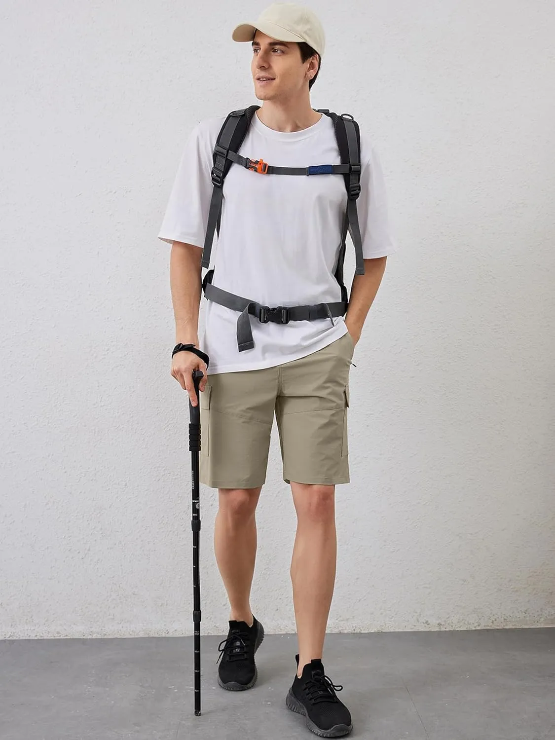 Men's Quick Dry Hiking Cargo Shorts Lightweight UPF 50  Outdoor Climbing Work Shorts with Zipper Pockets S-2XL