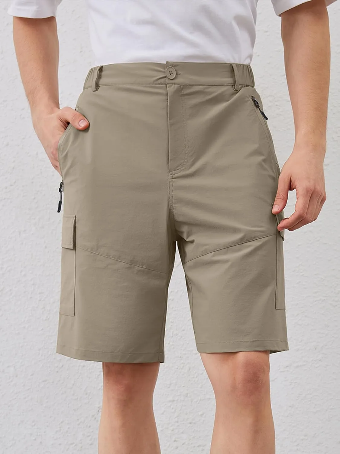 Men's Quick Dry Hiking Cargo Shorts Lightweight UPF 50  Outdoor Climbing Work Shorts with Zipper Pockets S-2XL