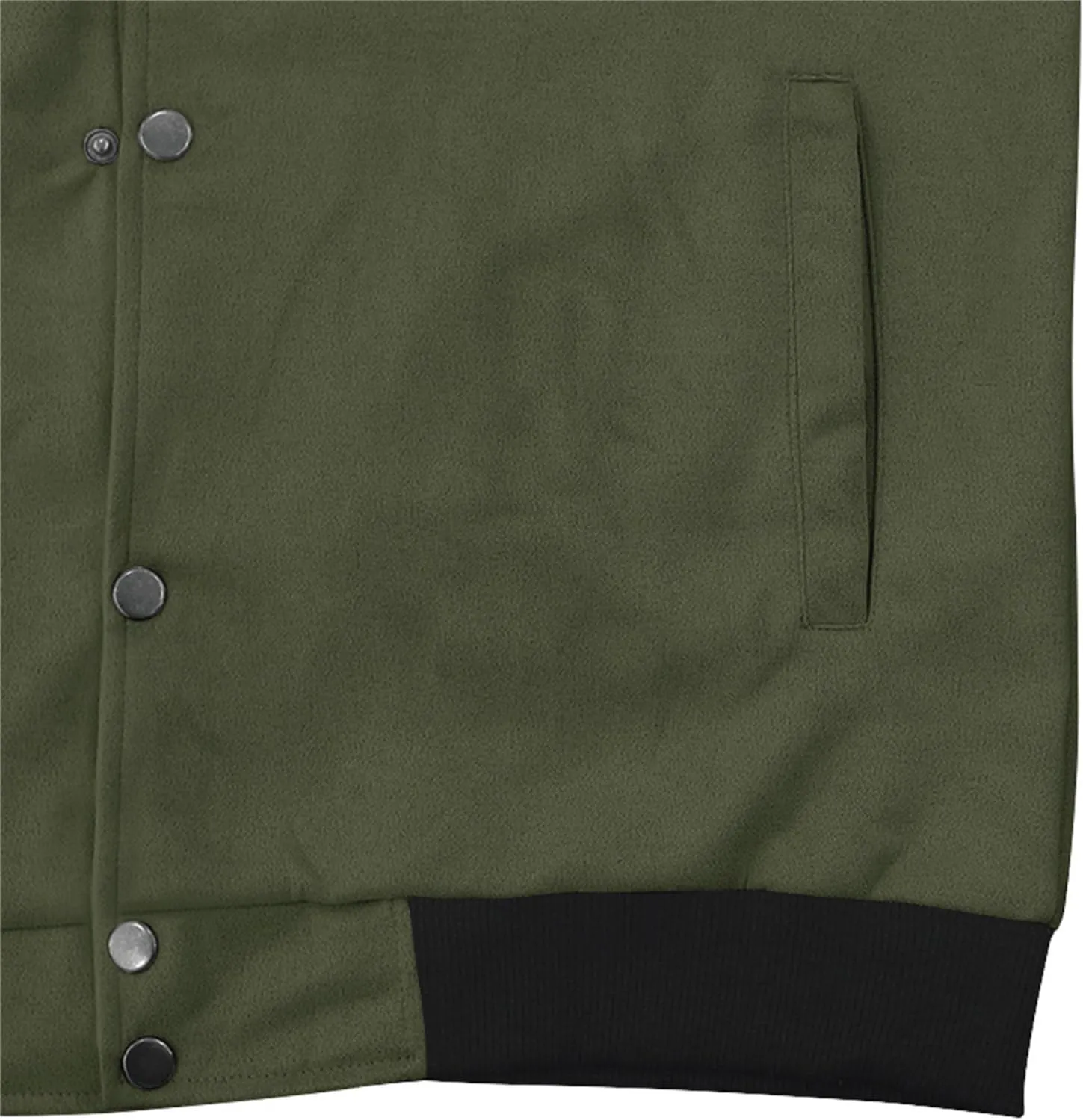 Men’s Suede Bomber Jacket Lightweight Classic Fit Snap Button Down Varsity Coat Casual Spring Fall Windbreaker