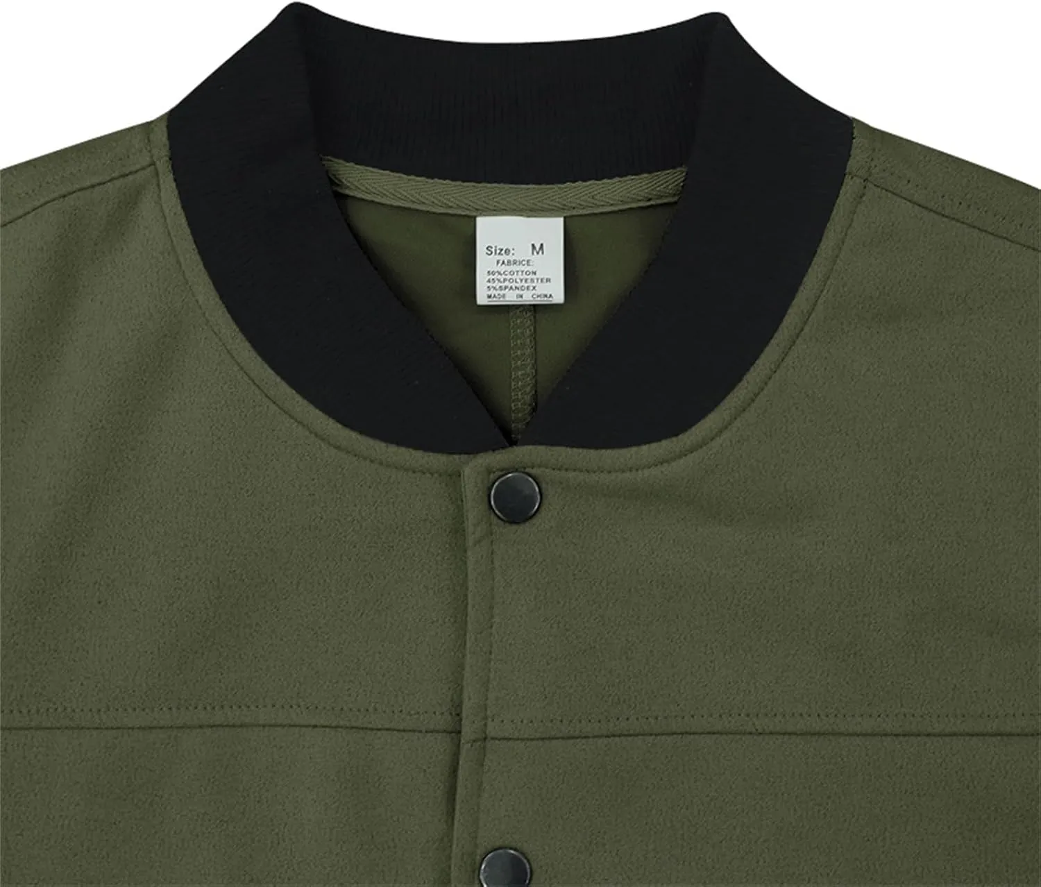 Men’s Suede Bomber Jacket Lightweight Classic Fit Snap Button Down Varsity Coat Casual Spring Fall Windbreaker