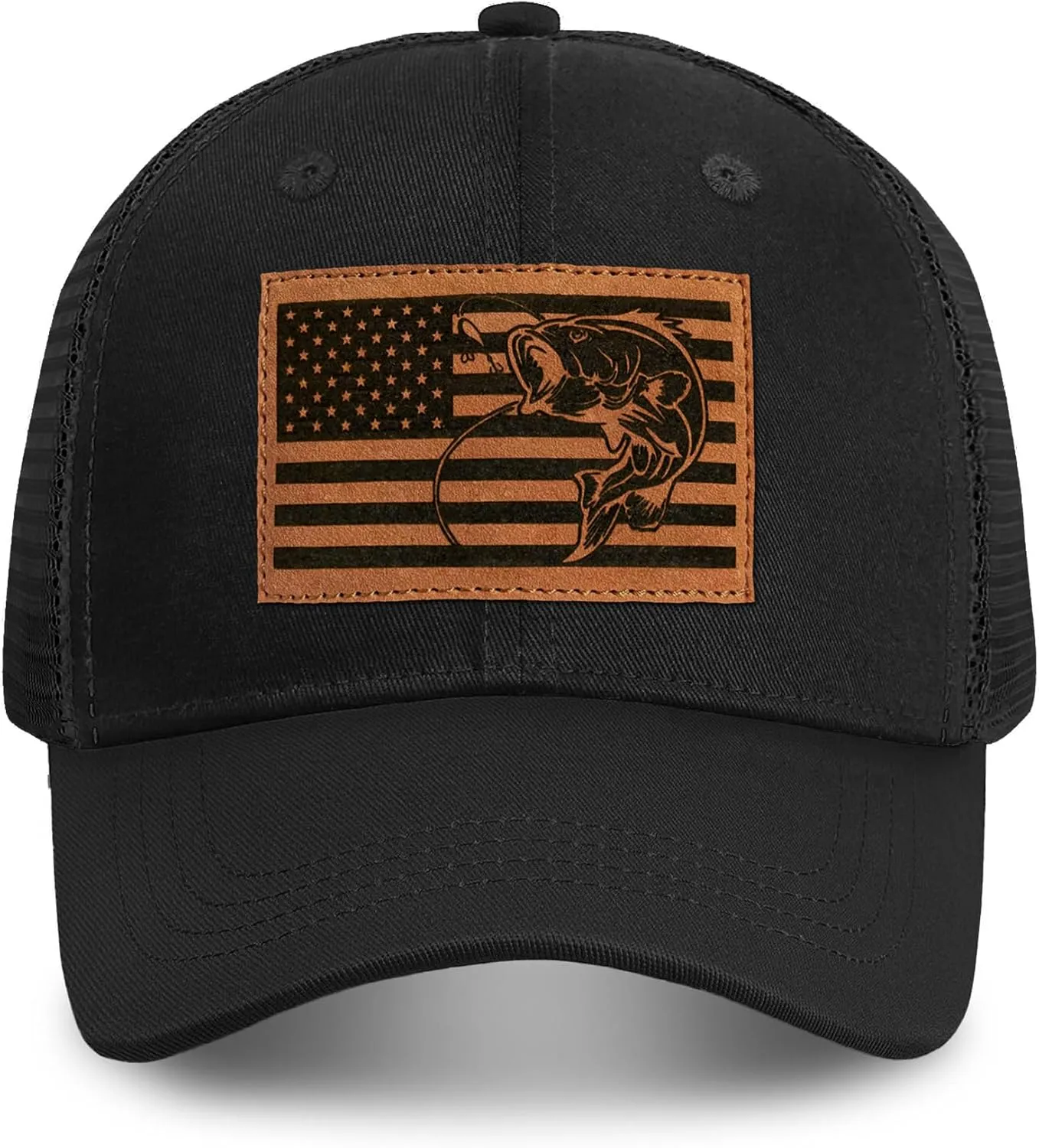 Men's Trucker Hat Leather Pattern Cap Gifts for Dad Husband Father's Day Christmas Valentine's Day Birthday Gifts