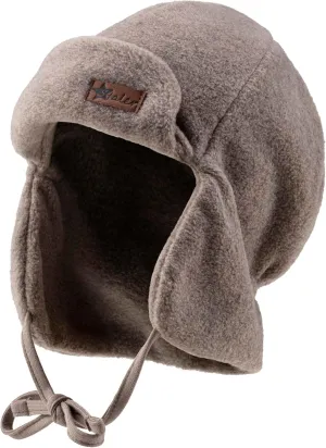 Microfleece aviator hat, Brown Mix