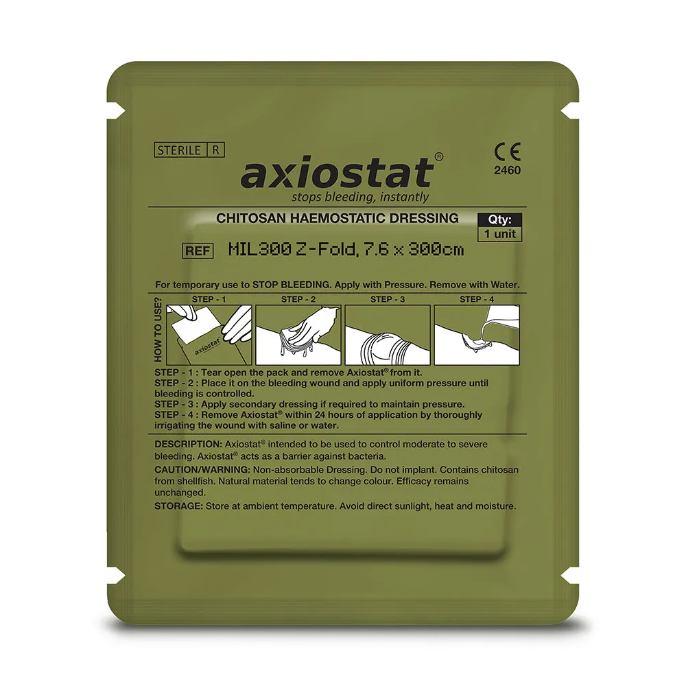 MIL300 Axiostat Military 300cm Z Fold Haemostatic Gauze