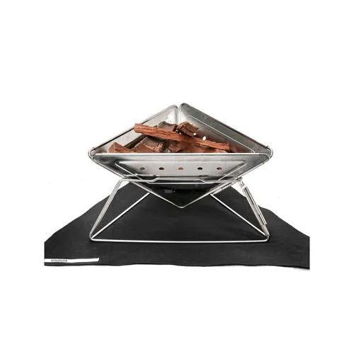 Mimosa 56cm Stainless Steel Portable Folding Fire Pit - 12L Capacity