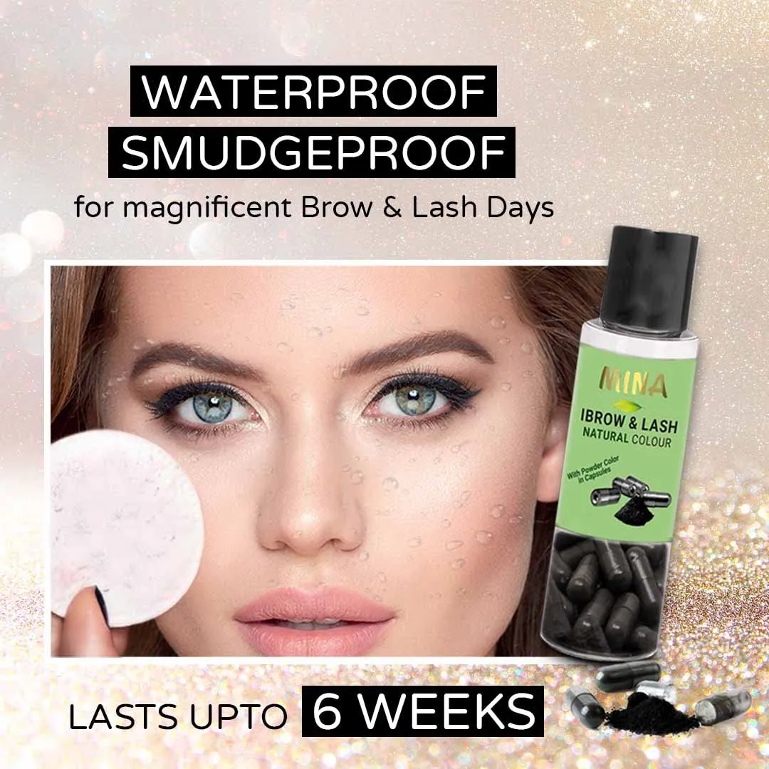 Minaibrow & Lash Tint kit Light Brown | Natural Spot coloring Brow Tinting Kit Powder in Capsule, Water & Smudge Proof | No Ammonia, No Lead
