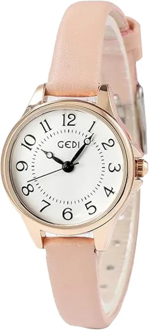 Mini Classic Women's Quartz Watch Simple and Elegant with Leather Strap Arabic Numerals Small Dial Ultra-Thin Waterproof Analog Display Perfect for Women Students and Ladies