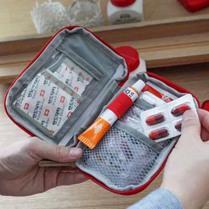 Mini Portable Medicine Bag – Travel First Aid Kit & Emergency Storage for Camping & Outdoor Survival