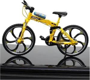 Mini Simulation Motorcycle Toys 1:8 forMiniModelAlloyBicycleDiecastSimulationMetalAdultFingerMountain Bike Die-cast Collection Gifts Toys Children Adult for Boys(Yellow)