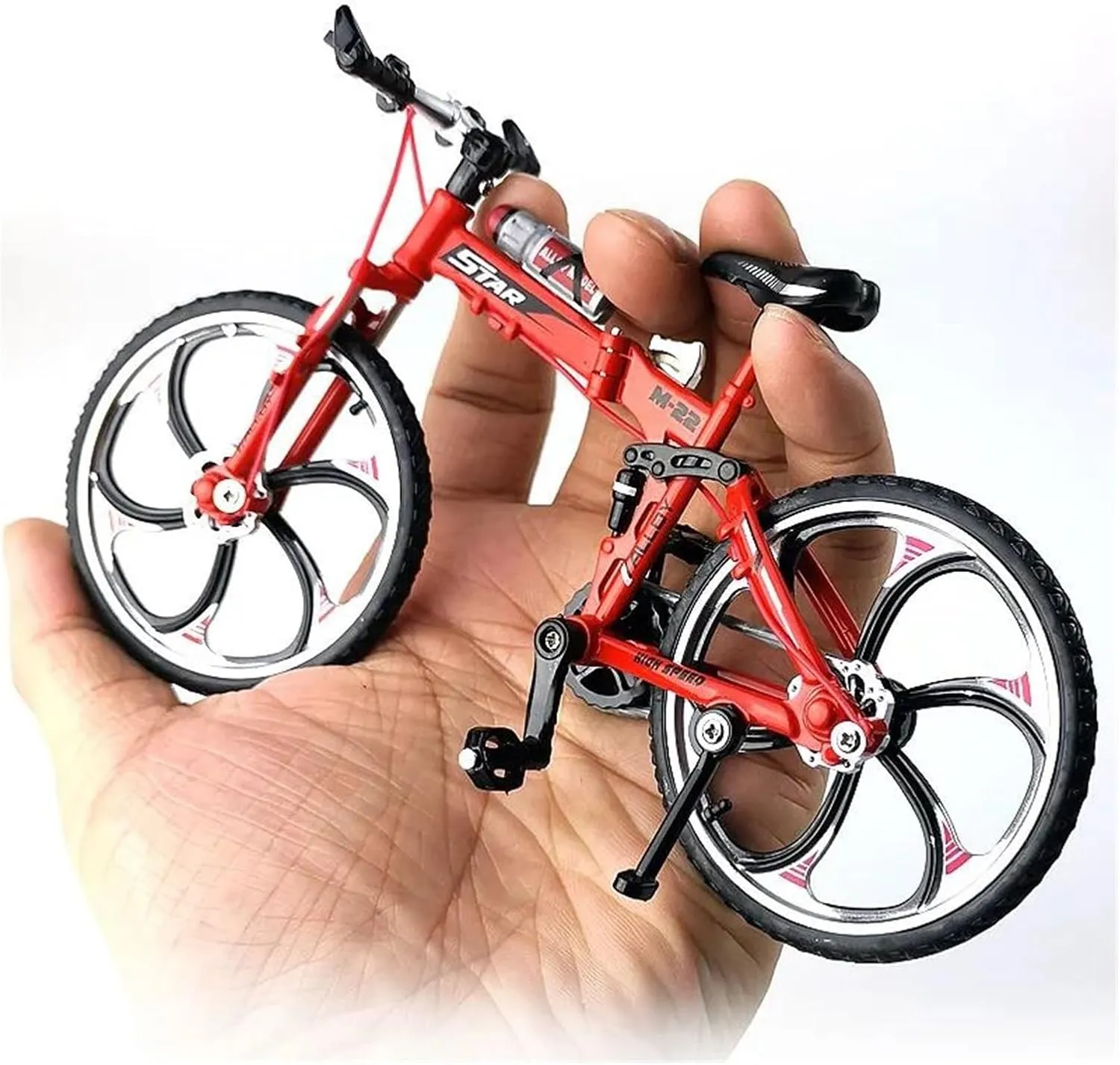 Mini Simulation Motorcycle Toys 1:8 forMiniModelAlloyBicycleDiecastSimulationMetalAdultFingerMountain Bike Die-cast Collection Gifts Toys Children Adult for Boys(Yellow)