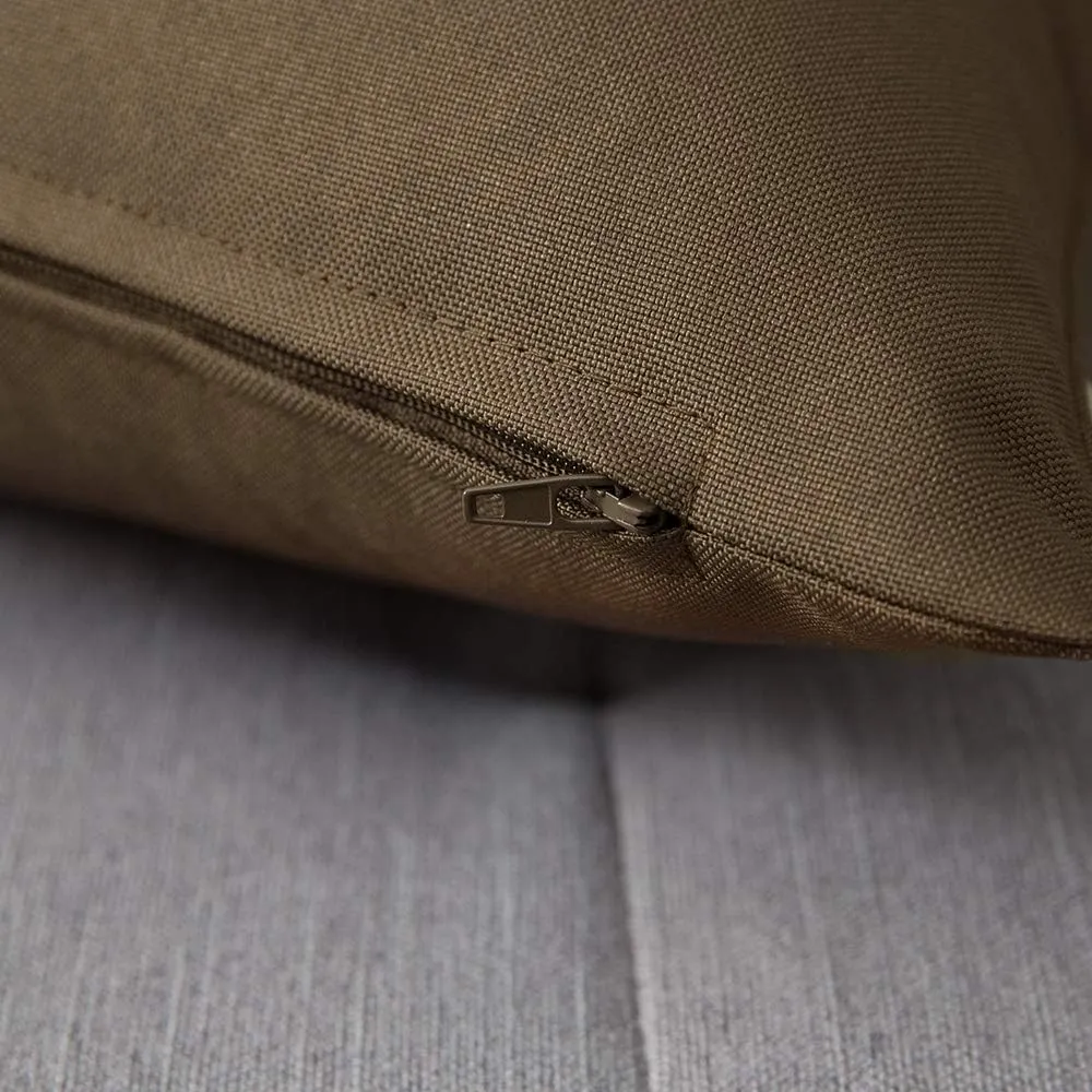 MIULEE Pack of 2 Decorative Outdoor Waterproof Pillow Covers Square Garden Cushion Sham Throw Pillowcase Shell for Spring Patio Tent Couch 18x18 Inch Brown