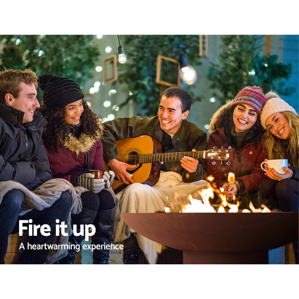 Modern Fire Pit (80cm) - Oxidized Steel