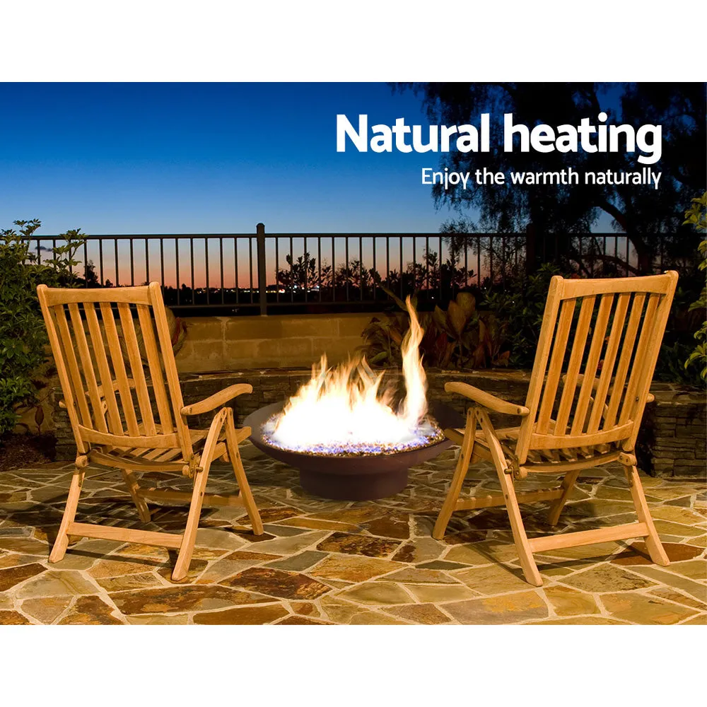 Modern Fire Pit (80cm) - Oxidized Steel