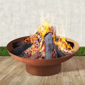 Modern Fire Pit (80cm) - Oxidized Steel