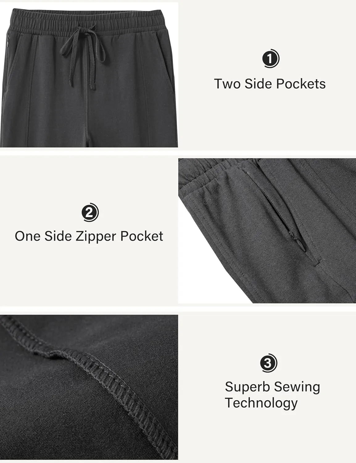 MoFiz Women's Capri Pants Wide Leg Plus Size Lightweight Quick Dry Hiking Pants Casual Loose Sweatpants Athletic Walking Yoga