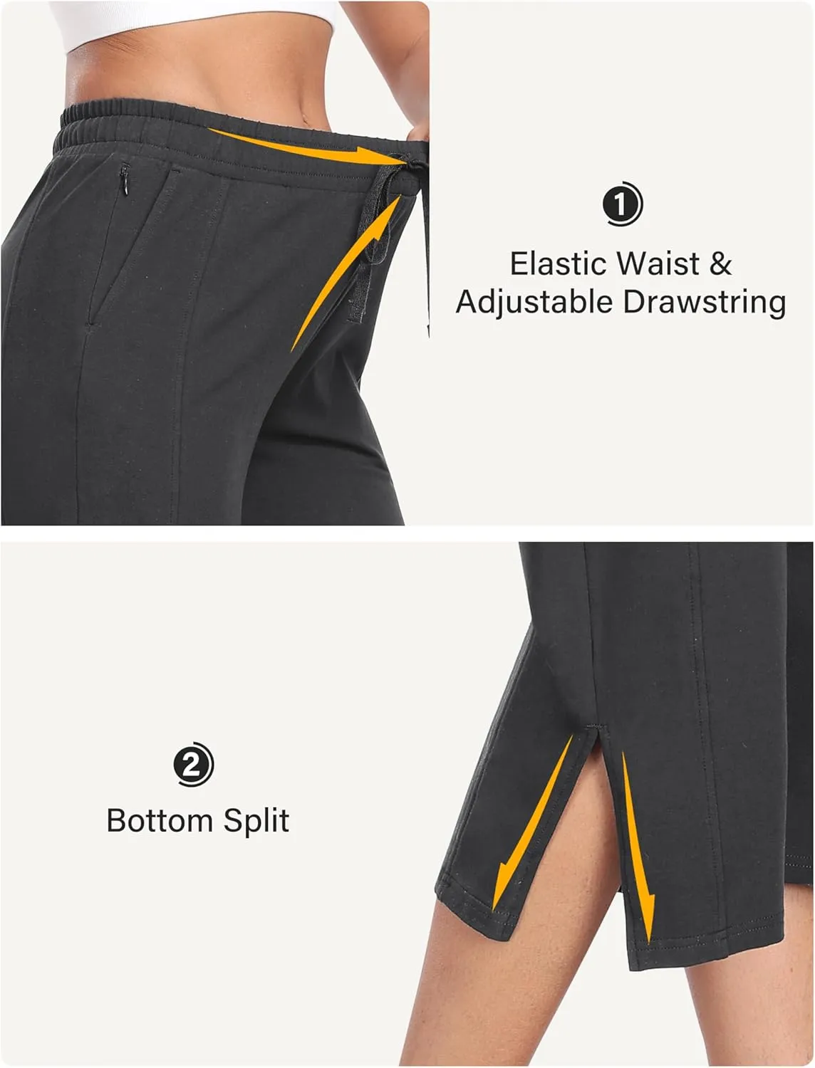 MoFiz Women's Capri Pants Wide Leg Plus Size Lightweight Quick Dry Hiking Pants Casual Loose Sweatpants Athletic Walking Yoga