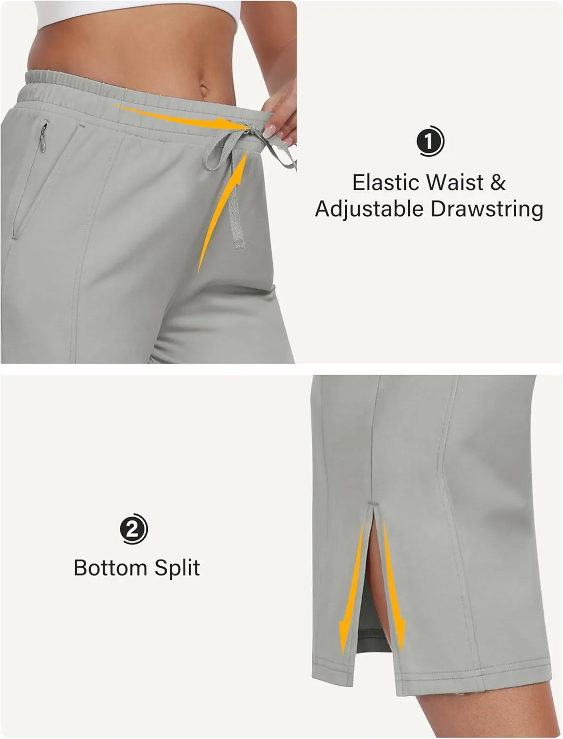 MoFiz Women's Capri Pants Wide Leg Plus Size Lightweight Quick Dry Hiking Pants Casual Loose Sweatpants Athletic Walking Yoga