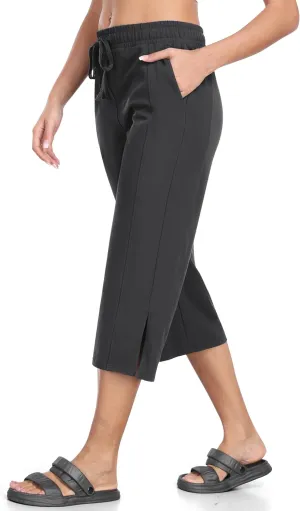 MoFiz Women's Capri Pants Wide Leg Plus Size Lightweight Quick Dry Hiking Pants Casual Loose Sweatpants Athletic Walking Yoga