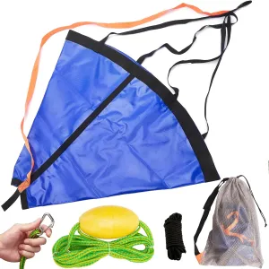 MOOCY Drift Sock with Harness Buoy, Dump Line and Storage Mesh Bag Kit for Fishing Boat, Kayak, Pontoon (56"  20ft. Rope Float for 20ft   Boat)