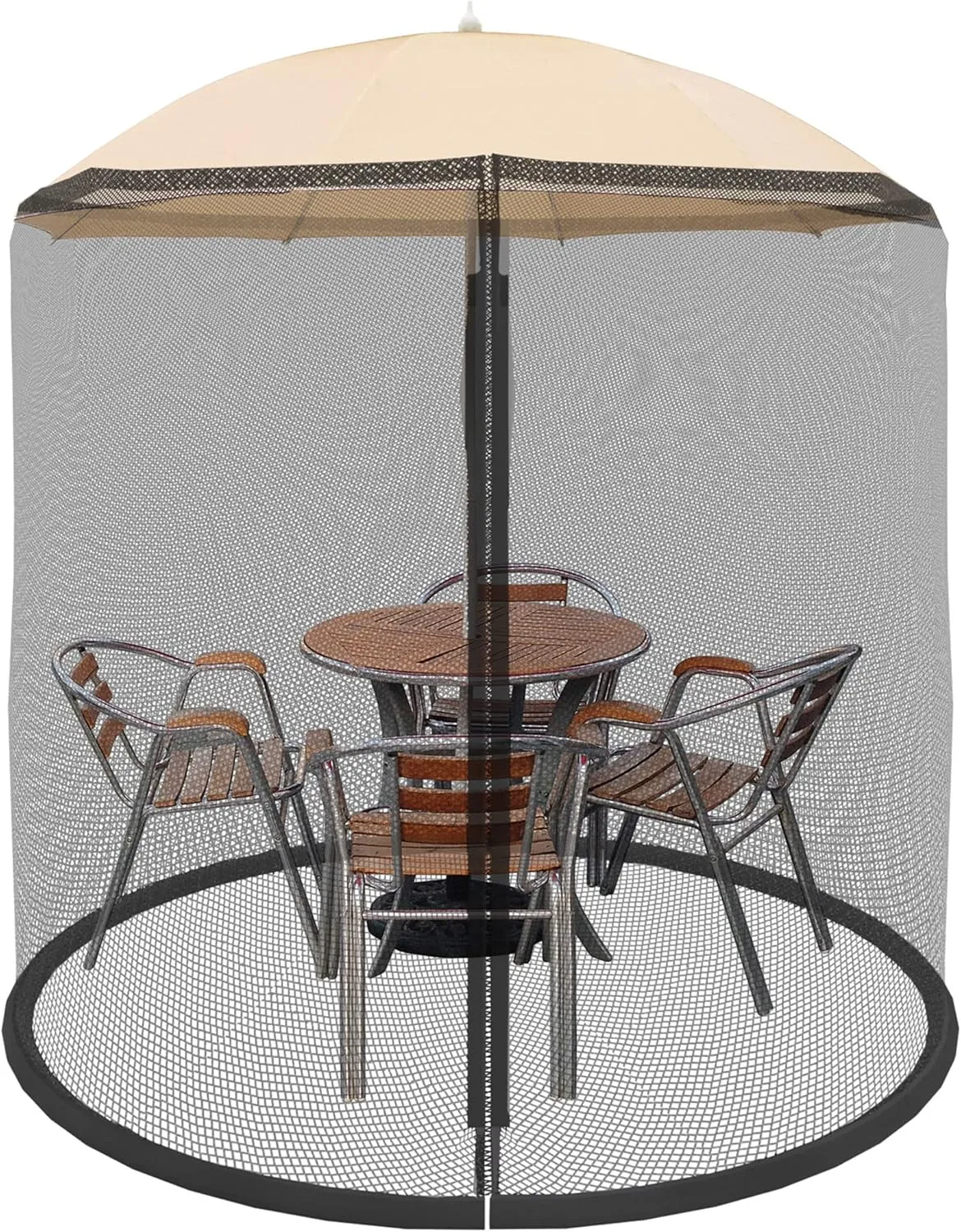 Mosquito Net for Patio Umbrellas - Bug Screen for 7.5ft Umbrella to Keep Out Insects - Zippered Mesh Cover with Weighted Bottom by Pure Garden