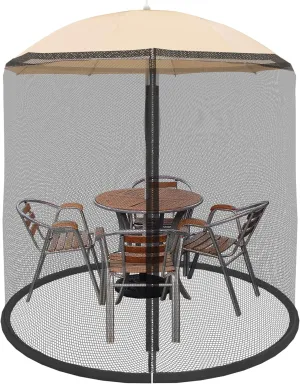 Mosquito Net for Patio Umbrellas - Bug Screen for 7.5ft Umbrella to Keep Out Insects - Zippered Mesh Cover with Weighted Bottom by Pure Garden